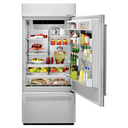 Kitchenaid® 20.9 Cu. Ft. 36 Width Built-In Stainless Bottom Mount Refrigerator with Platinum Interior Design KBBR306ESS