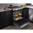 Kitchenaid® 30-Inch 5 Burner Front Control Gas Convection Range with Baking Drawer KSGB900ESS