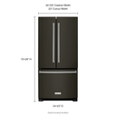 Kitchenaid® 22 cu. Ft. 33-Inch Width Standard Depth French Door Refrigerator with Interior Dispense and PrintShield™ Finish KRFF302EBS