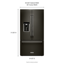 Kitchenaid® 23.8 cu. ft. 36 Counter-Depth French Door Platinum Interior Refrigerator with PrintShield™ Finish KRFC704FBS