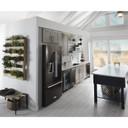 Kitchenaid® 23.8 cu. ft. 36" Counter-Depth French Door Platinum Interior Refrigerator with PrintShield™ Finish KRFC704FBS Kitchenaid® 23.8 cu. ft. 36" Counter-Depth French Door Platinum Interior Refrigerator with PrintShield™ Finish KRFC704FBS