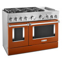 KitchenAid® 48'' Smart Commercial-Style Dual Fuel Range with Griddle KFDC558JSC