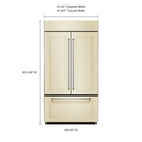 Kitchenaid® 24.2 Cu. Ft. 42 Width Built-In Panel Ready French Door Refrigerator with Platinum Interior Design KBFN502EPA