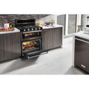 Kitchenaid® 30-Inch 5 Burner Gas Double Oven Convection Range KFGD500EBS