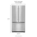 Kitchenaid® 22 cu. ft. 36-Inch Width Counter Depth French Door Refrigerator with Interior Dispense KRFC302ESS