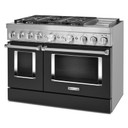 KitchenAid® 48'' Smart Commercial-Style Dual Fuel Range with Griddle KFDC558JBK