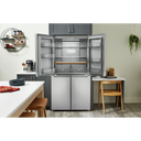 Kitchenaid® 19.4 cu. ft. 36-inch wide Counter-Depth 4-Door Refrigerator with PrintShield™ Finish KRQC506MPS