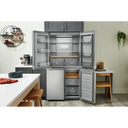 Kitchenaid® 19.4 cu. ft. 36-inch wide Counter-Depth 4-Door Refrigerator with PrintShield™ Finish KRQC506MPS