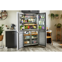 Kitchenaid® 19.4 cu. ft. 36-inch wide Counter-Depth 4-Door Refrigerator with PrintShield™ Finish KRQC506MPS