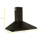 30 Contemporary Black Stainless Wall Mount Range Hood WVW53UC0HV