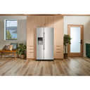 Kitchenaid® 20.8 Cu. Ft. Counter-Depth Side-by-Side Refrigerator with Exterior Ice and Water Dispenser in PrintShield™ Finish KRSC536RPS