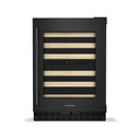 Kitchenaid® 24" Undercounter Wine Cellar with Full-Extension Wood-Front Racks KUWR524SBE