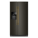 Kitchenaid® 20.8 Cu. Ft. Counter-Depth Side-by-Side Refrigerator with Exterior Ice and Water Dispenser in Black Ore KRSC536RBE
