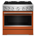 Kitchenaid® 36-Inch 6 Burner Commercial-Style Dual Fuel Range with No Preheat Air Fry Mode KFDS936SSC