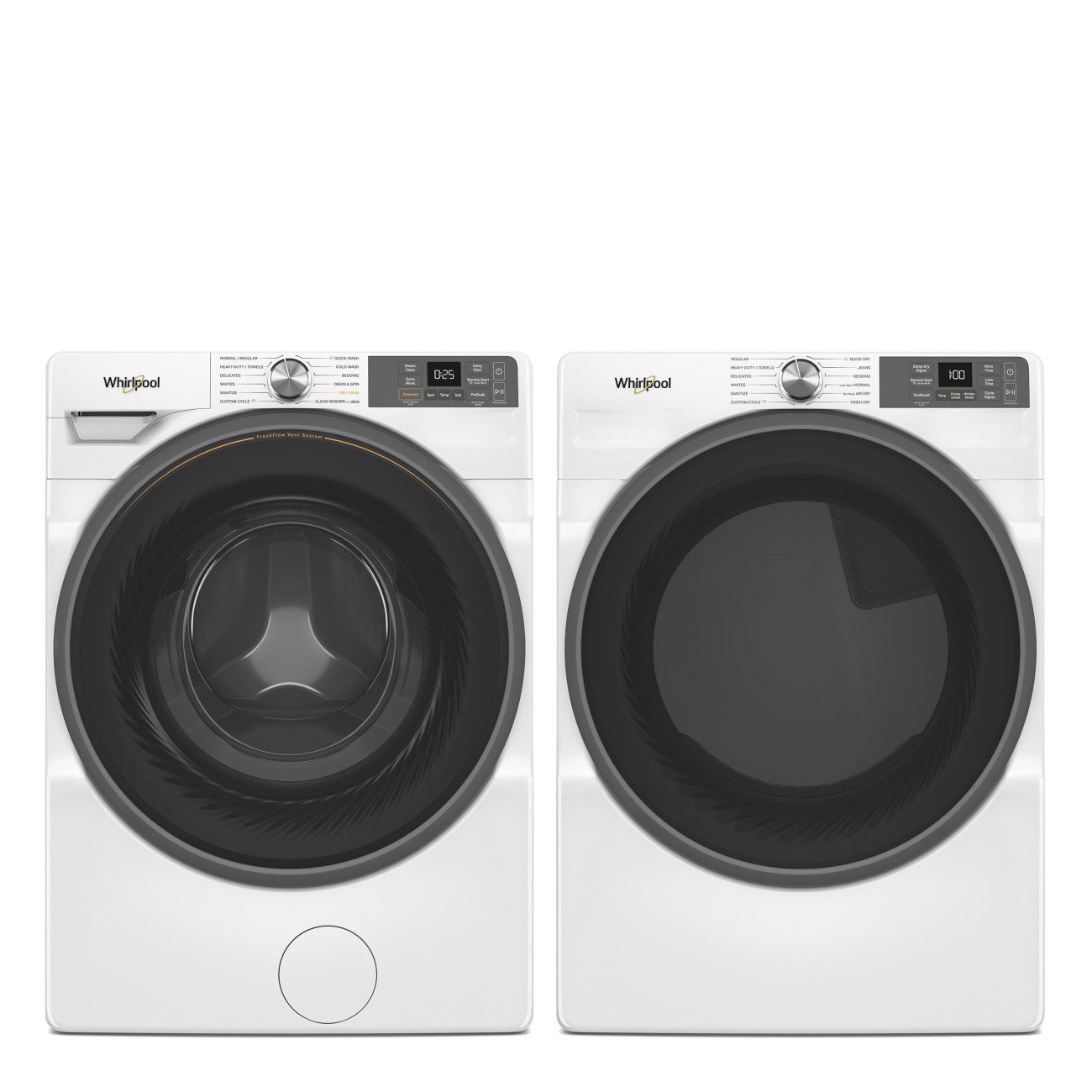 Whirlpool Washer & Dryer Set Front Load White