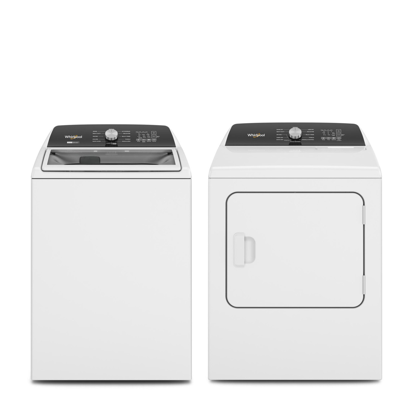 Whirlpool Washer Dryer Set White 2-in-1 Agitator