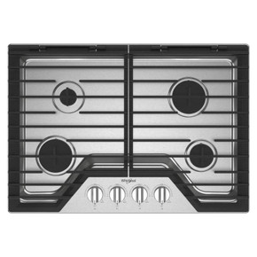 Whirlpool® 30-inch Gas Cooktop with EZ-2-Lift™ Hinged Cast-Iron Grates WCGK5030PS