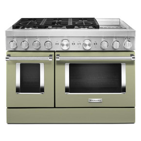 KitchenAid® 48'' Smart Commercial-Style Dual Fuel Range with Griddle KFDC558JAV