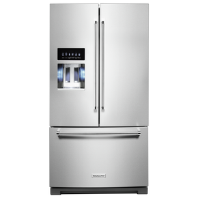 Kitchenaid® 26.8 Cu. Ft. Standard-Depth French Door Refrigerator with Exterior Ice and Water Dispenser KRFF577KPS