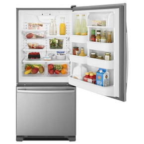 Amana® 29-inch Wide Amana® Bottom-Freezer Refrigerator with EasyFreezer™ Pull-Out Drawer -- 18 cu. ft. Capacity ABB1924BRM