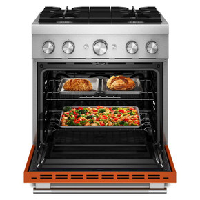 Kitchenaid® 30-Inch 4 Burner Commercial-Style Dual Fuel Range with No Preheat Air Fry Mode KFDS930SSC