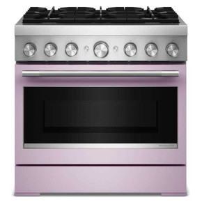 Kitchenaid® 36-Inch 6 Burner Commercial-Style Dual Fuel Range with No Preheat Air Fry Mode KFDS936SWF