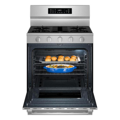 Maytag® 30-Inch Wide Freestanding Gas Range with Grill Mode and No Preheat Air Fry - 5.0 Cu. Ft. MFGS7030SZ