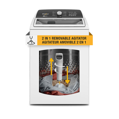 Whirlpool® 5.4–4.8 Cu. Ft. Top Load Washer with 2 in 1 Removable Agitator WTW5057LW