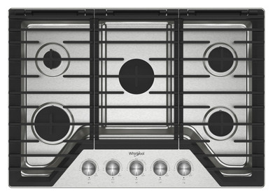 Whirlpool® 30-inch Gas Cooktop with Fifth Burner WCGK7030PS