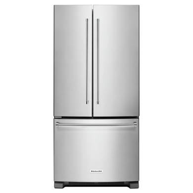 Kitchenaid® 22 cu. Ft. 33-Inch Width Standard Depth French Door Refrigerator with Interior Dispense KRFF302ESS