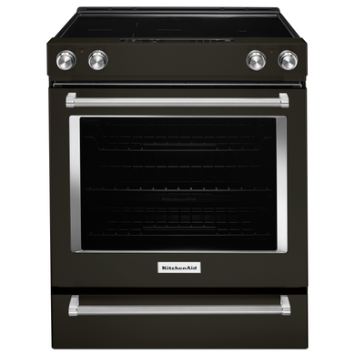 Kitchenaid® 30-Inch 5-Element Electric Slide-In Convection Range YKSEG700EBS