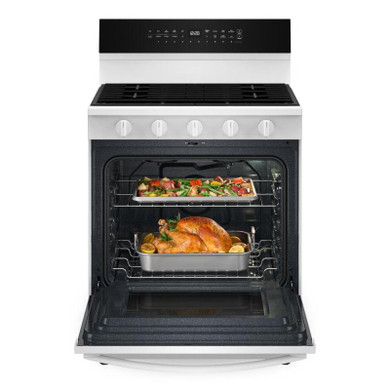 Whirlpool® 30-inch Smart Gas Range with True Convection, Steam/Self Cleaning, Rapid Preheat 5.3 CuFt Capacity WFGS7530RW