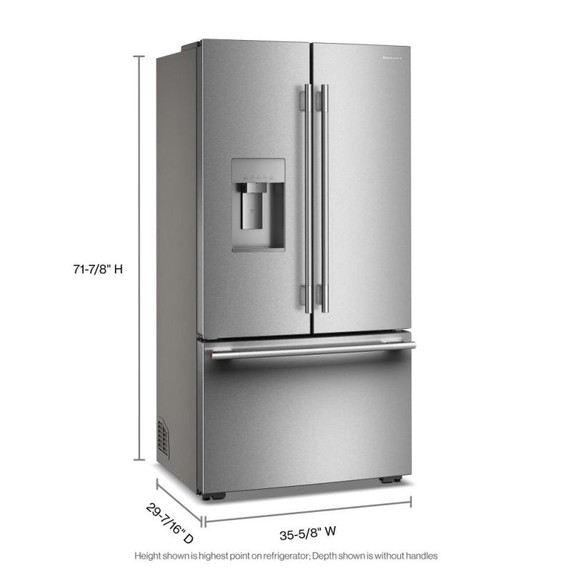 Kitchenaid® Counter-Depth French Door Refrigerator with External Water Dispenser KRFC736SPS