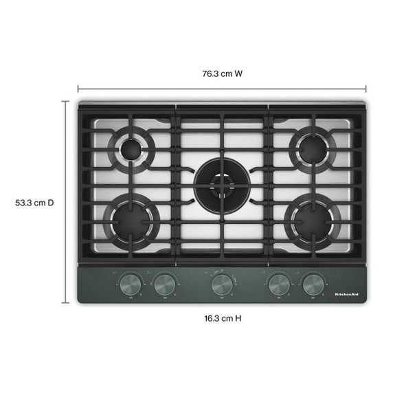 Kitchenaid® Gas-on-Metal Cooktop with an Integrated Wok Grate and CookShield™ Finish KCGK530SJP