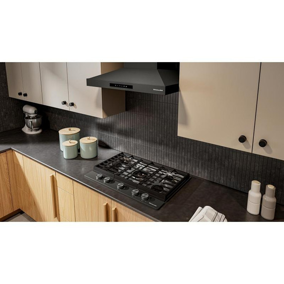 Kitchenaid® Gas-on-Metal Cooktop with an Integrated Wok Grate and CookShield™ Finish KCGK530SBE