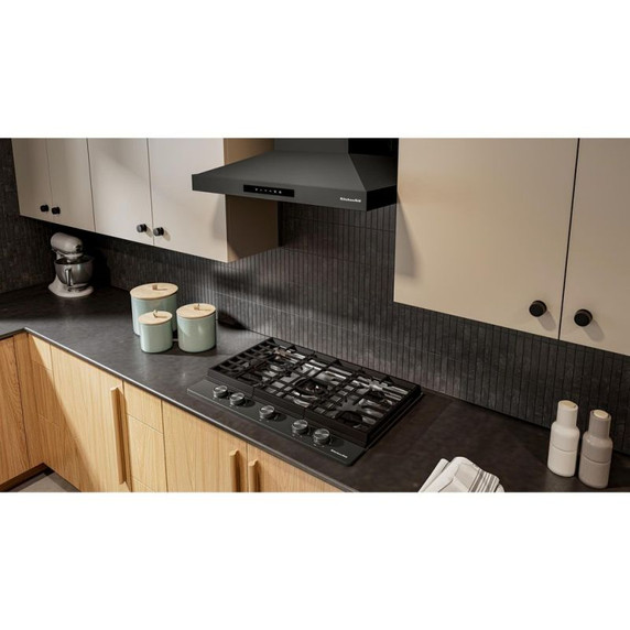 Kitchenaid® Gas-on-Metal Cooktop with an Integrated Wok Grate and CookShield™ Finish KCGK530SBE