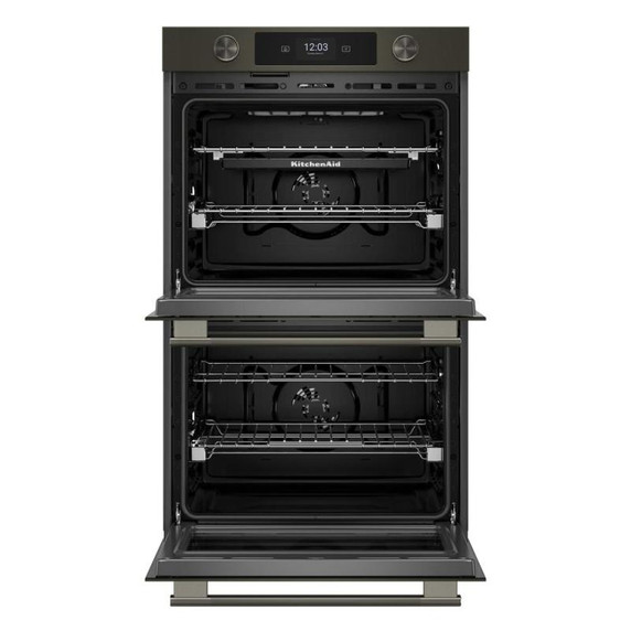 Kitchenaid® 30-inch Smart Electric Double Wall Oven with Intelligent Cooking Camera - Black Ore KOED930SBE