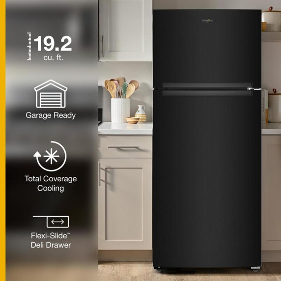 Whirlpool® 28-inch Wide Top Freezer Refrigerator with Total Coverage Cooling- 18.0 Cu. Ft. WRTX5118TB