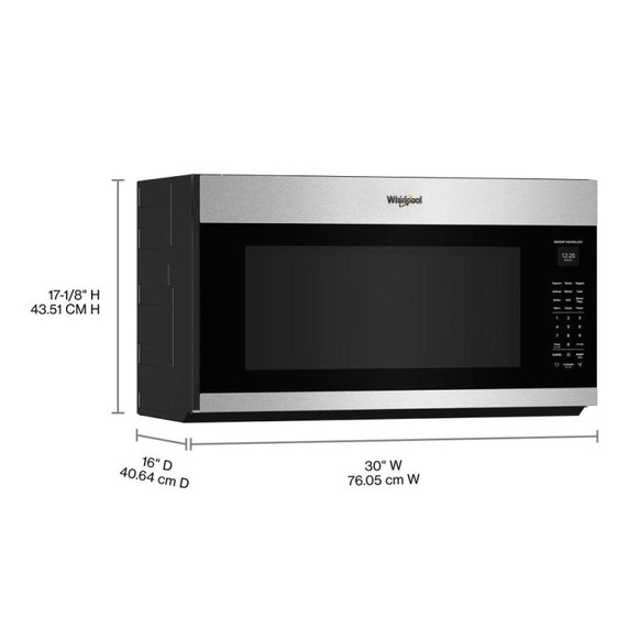 Whirlpool® 2.1 cu. ft. Microwave Hood with 4-Speed Venting YWMMS5630TZ