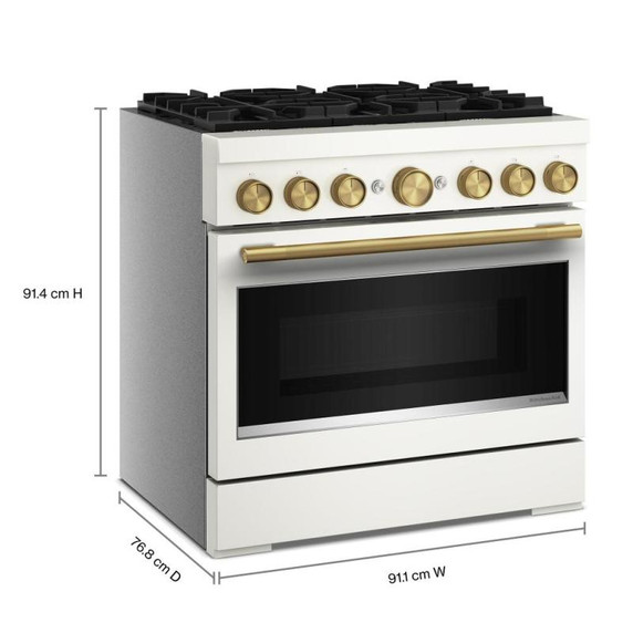 Kitchenaid® 36-Inch 6 Burner Commercial-Style Dual Fuel Range with No Preheat Air Fry Mode KFDS936SPL