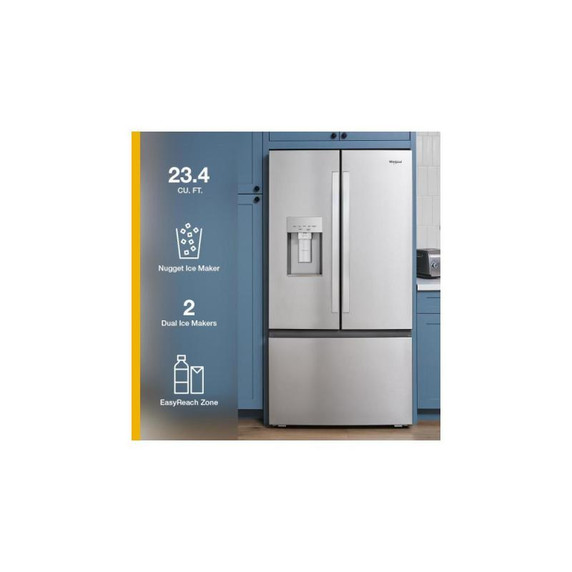 Whirlpool® 36-inch True Counter Depth 3-Door French Door Refrigerator with Nugget Ice - 23.4 cu. ft. WRFC7436TZ