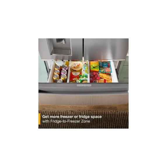 Whirlpool® 36-inch True Counter Depth 4-Door French Door Refrigerator with Nugget Ice - 22 cu. ft. WRMC7436TZ