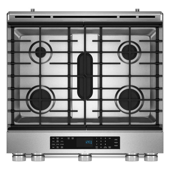 Kitchenaid® 30-Inch 5-Burner Dual Fuel Convection Slide-In Range with Baking Drawer KSDS730TPS