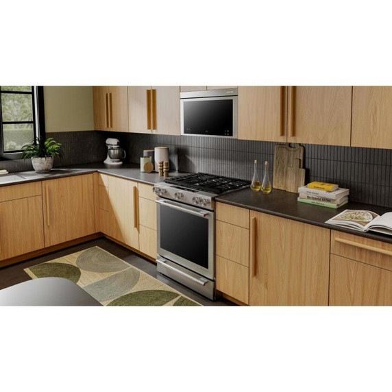 Kitchenaid® 30-Inch 5-Burner Dual Fuel Convection Slide-In Range with Baking Drawer KSDS730TPS