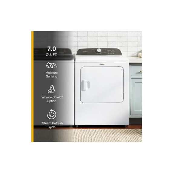 7.0 Cu. Ft. Whirlpool® Top Load Gas Dryer with Moisture Sensor WGD6150PW