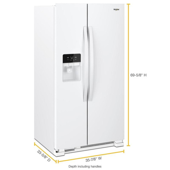 Whirlpool® 36-inch Wide Side-by-Side Refrigerator - 25 cu. ft. WRS325SDHW