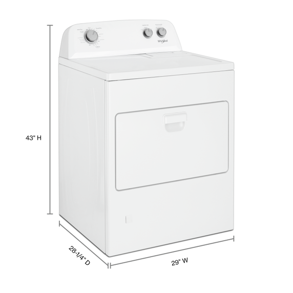 Whirlpool® 7.0 cu. ft. Top Load Gas Dryer with AutoDry™ Drying System WGD4850HW