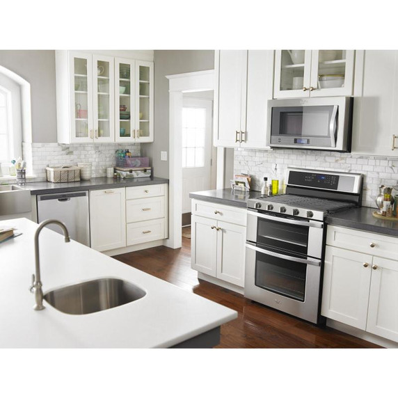 Whirlpool® 6.0 Cu. Ft. Gas Double Oven Range with Center Oval Burner WGG745S0FS
