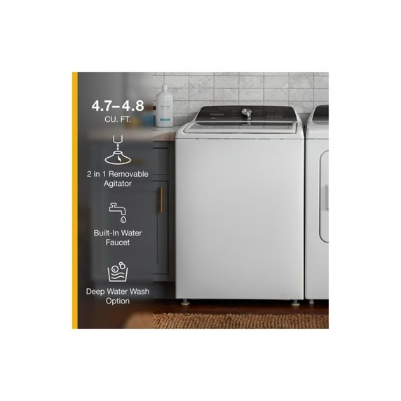 Whirlpool® 5.4 - 5.5 Cu. Ft. I.E.C. Capacity Top Load Washer with Removable Agitator WTW5057LW