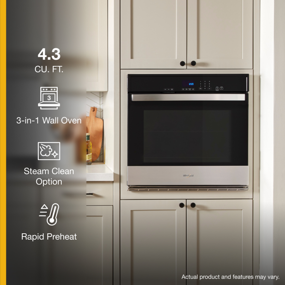 Whirlpool® 4.3 Cu. Ft. Single Self-Cleaning Wall Oven WOES3027LS